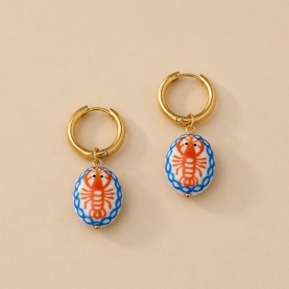 lobster hoop earrings D64